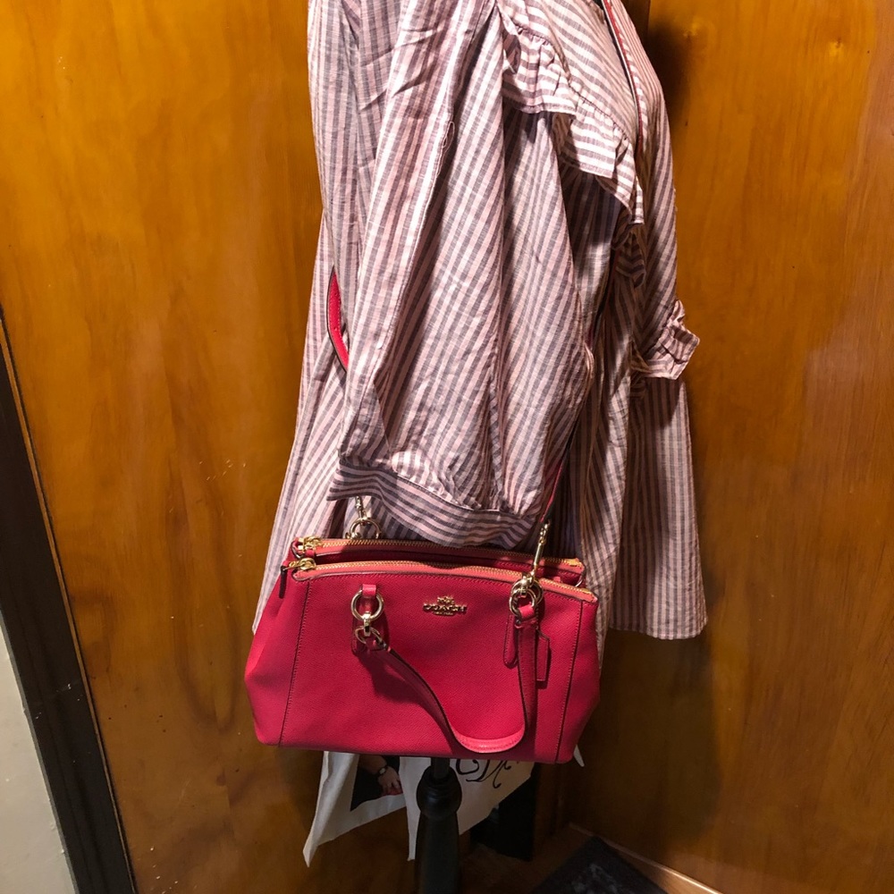 Authentic Coach mini Christie bright pink crossbody